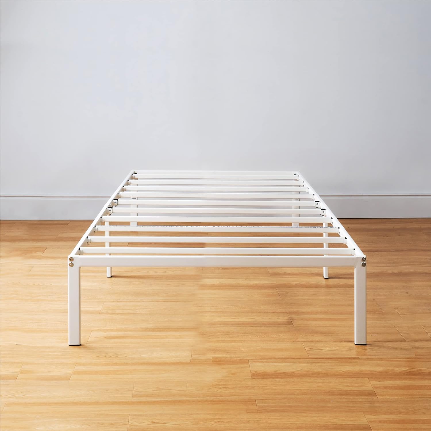 Best Price Mattress 14 Inch Metal Platform Bed Frame, Heavy Duty Steel Slats, White, Twin4