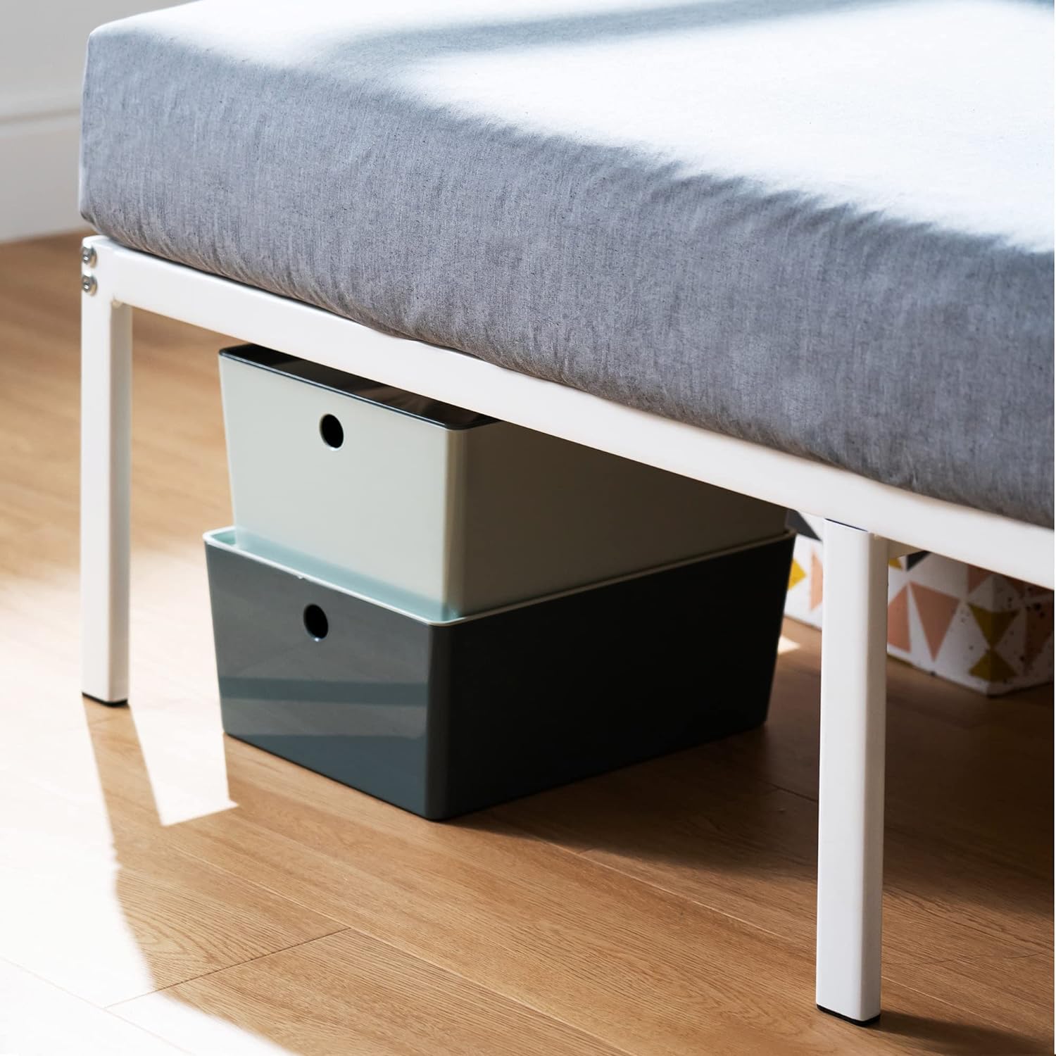 Best Price Mattress 14 Inch Metal Platform Bed Frame, Heavy Duty Steel Slats, White, Twin6