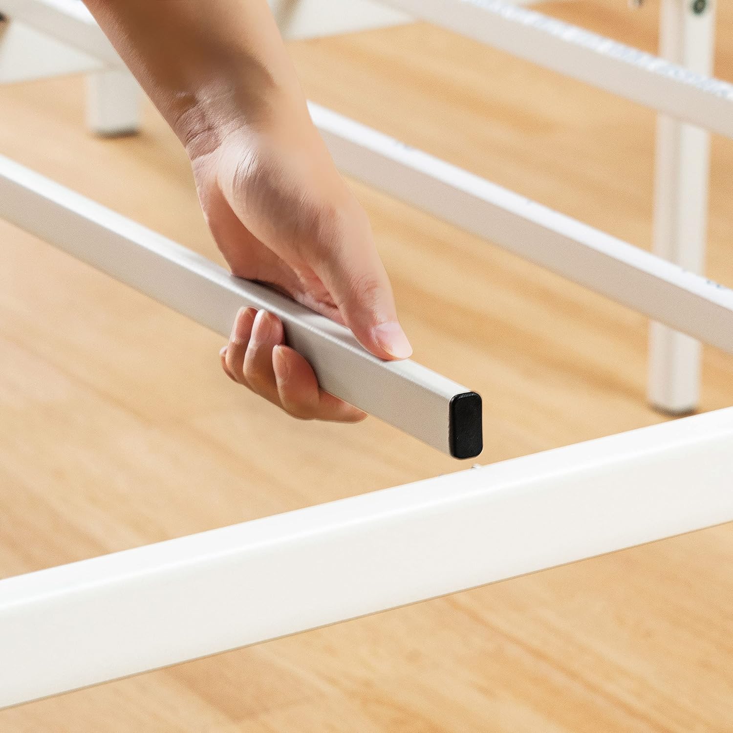 Best Price Mattress 14 Inch Metal Platform Bed Frame, Heavy Duty Steel Slats, White, Twin9