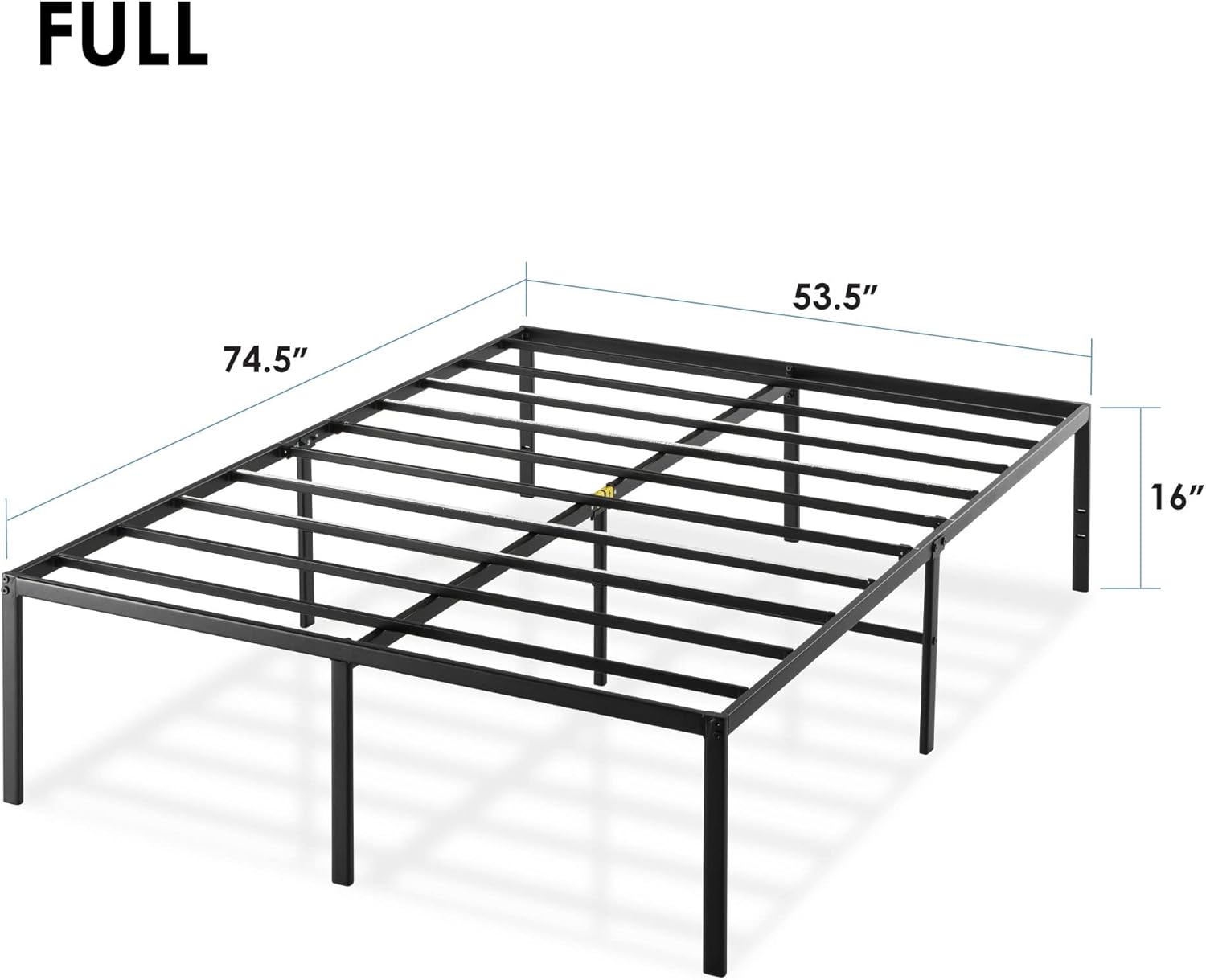 Best Price Mattress 16 Inch Metal Platform Bed Frame, Heavy Duty Steel Slats, Black, Full (SPSC-16BK-F)1