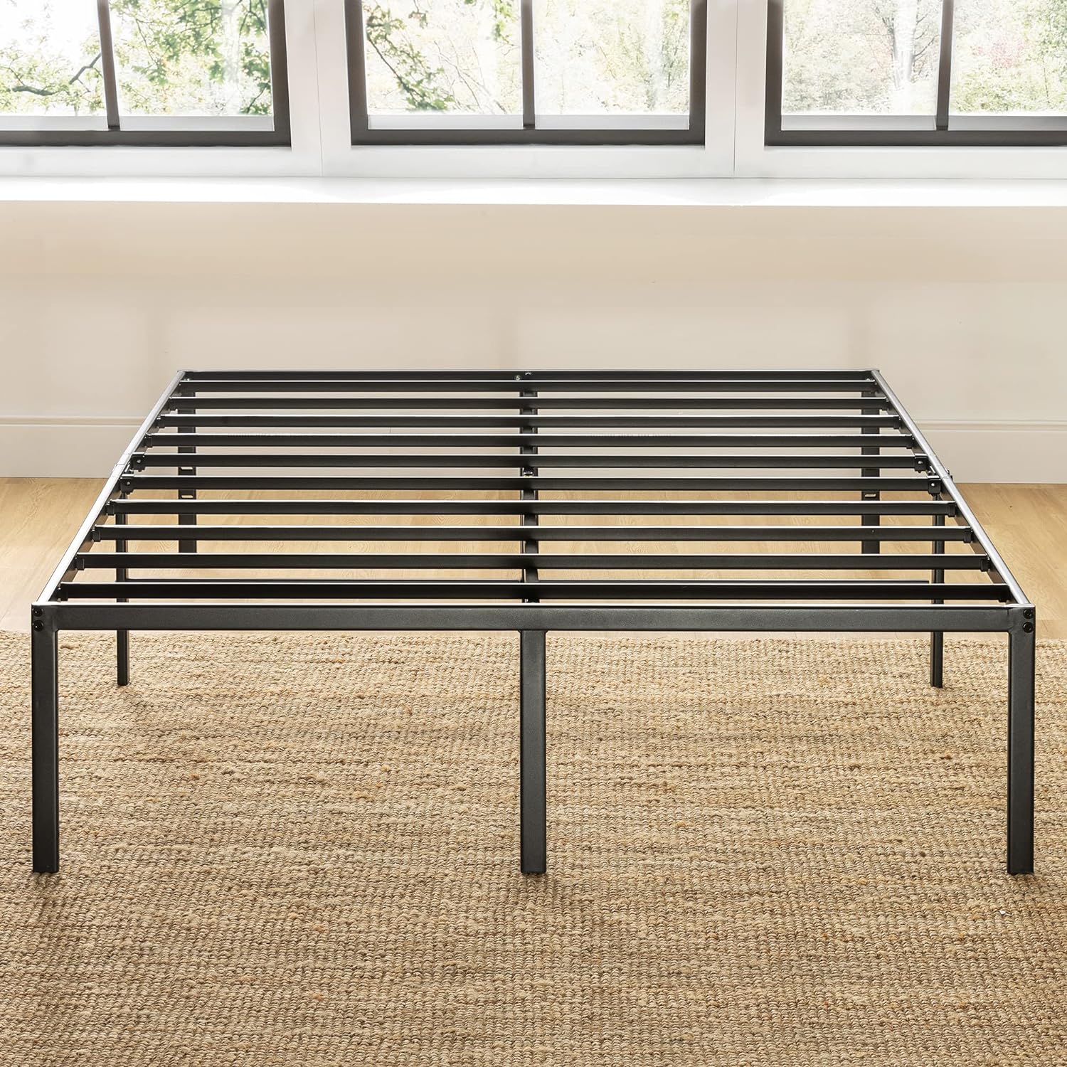 Best Price Mattress 16 Inch Metal Platform Bed Frame, Heavy Duty Steel Slats, Black, Full (SPSC-16BK-F)3