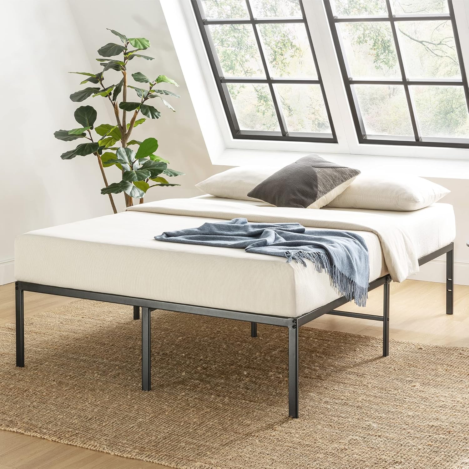 Best Price Mattress 16 Inch Metal Platform Bed Frame, Heavy Duty Steel Slats, Black, Queen Best Price Mattress 16 Inch Metal Platform Bed Frame, Heavy Duty Steel Slats, Black, Queen