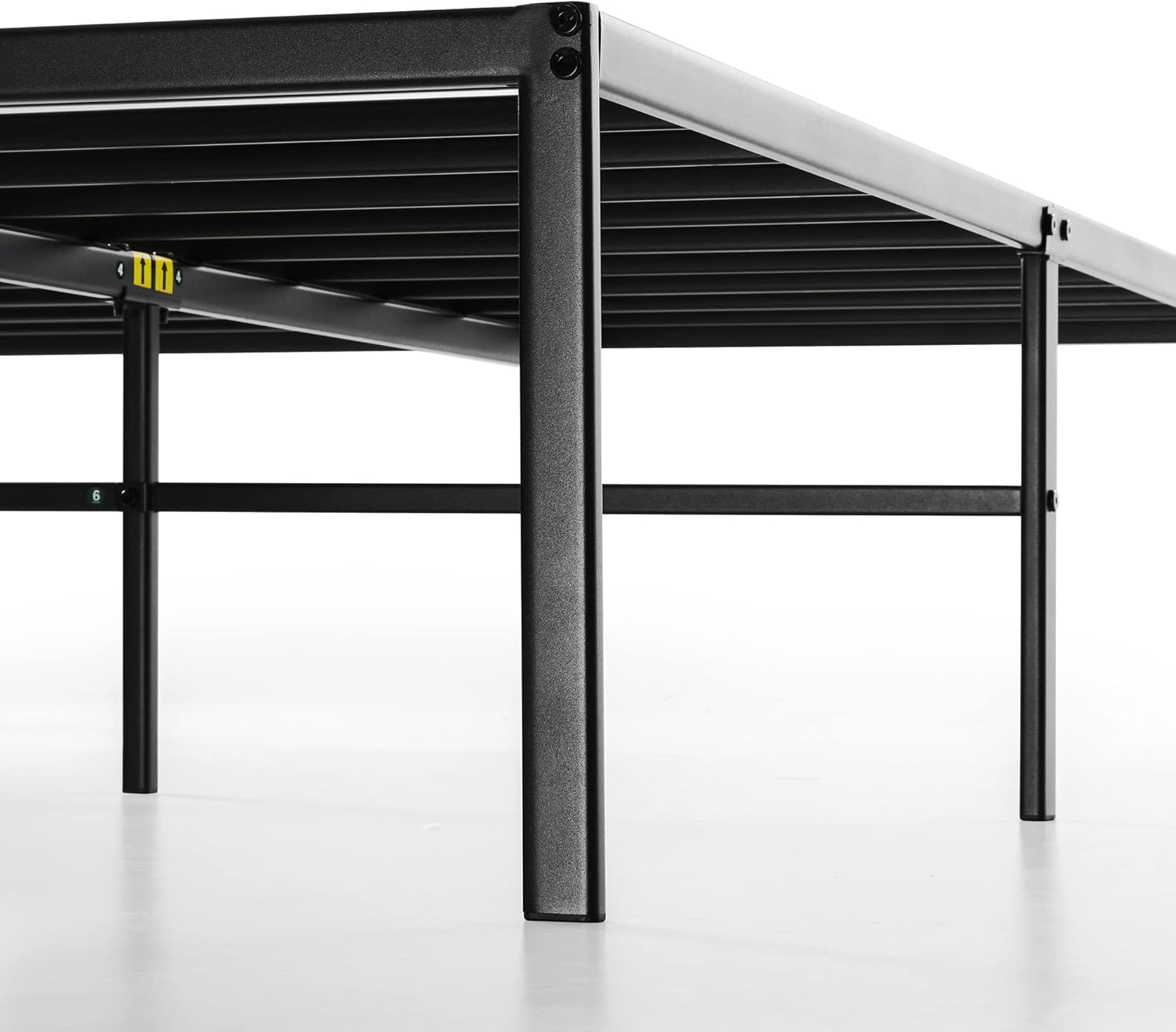 Best Price Mattress 16 Inch Metal Platform Bed Frame, Heavy Duty Steel Slats, Black, Twin6