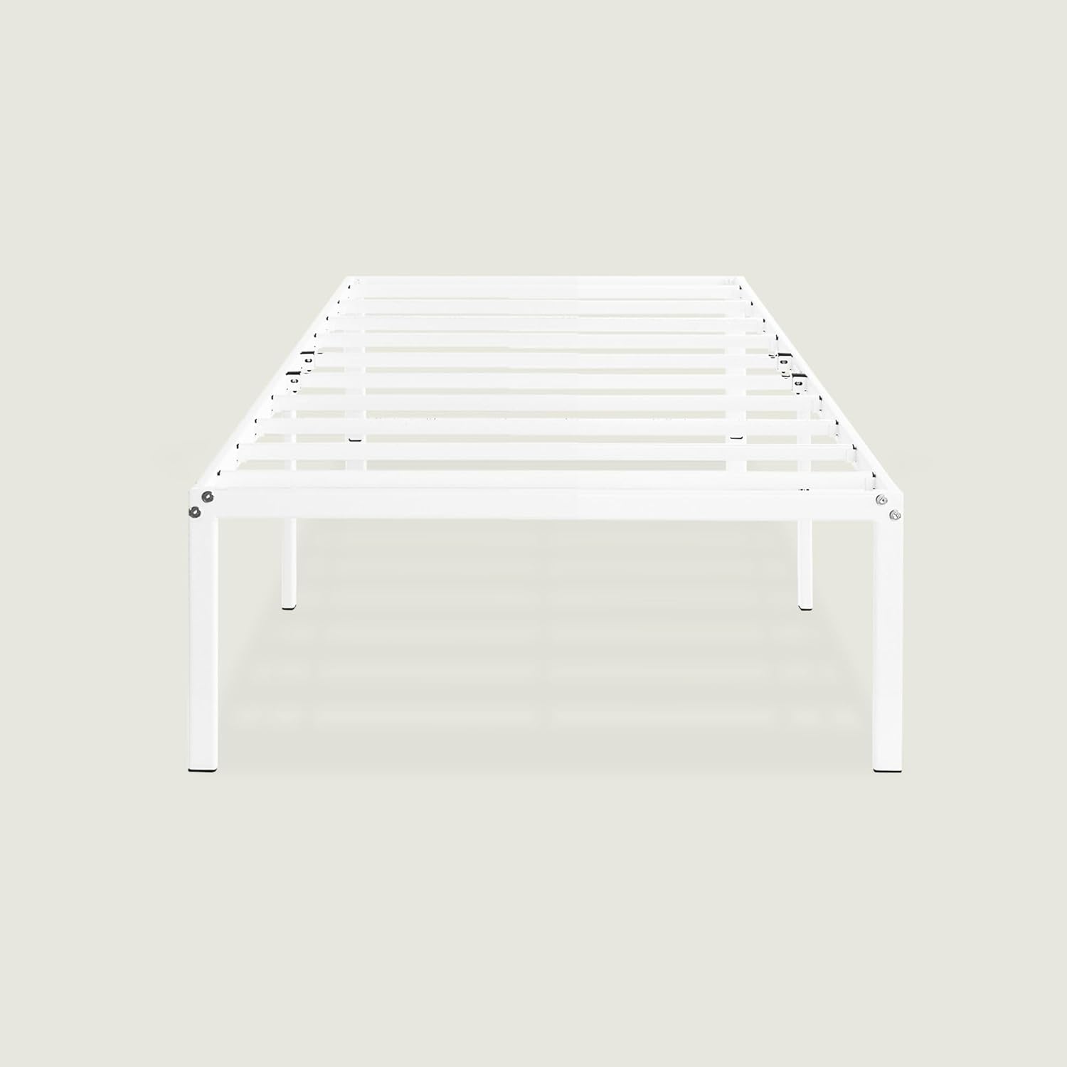 Best Price Mattress 16 Inch Metal Platform Bed Frame, Heavy Duty Steel Slats, White, Twin7