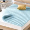 Best Price Mattress 2 Inch Egg Crate Memory Foam Mattress Topper, Cooling Gel Infusion, Queen, Blue