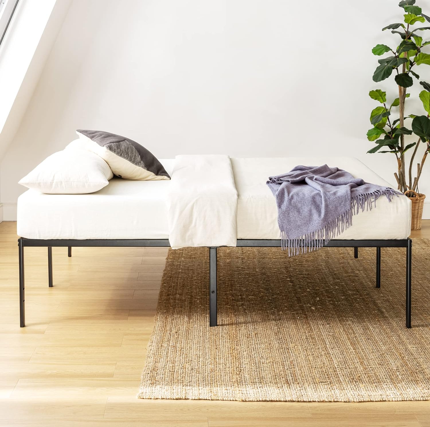 Best Price Mattress Full 18 Inch Black Metal Platform Bed Frame2