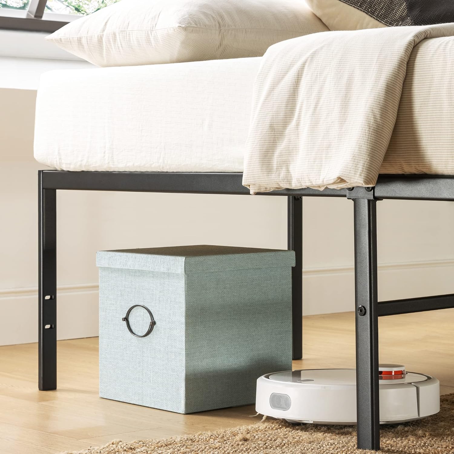 Best Price Mattress Full 18 Inch Black Metal Platform Bed Frame6