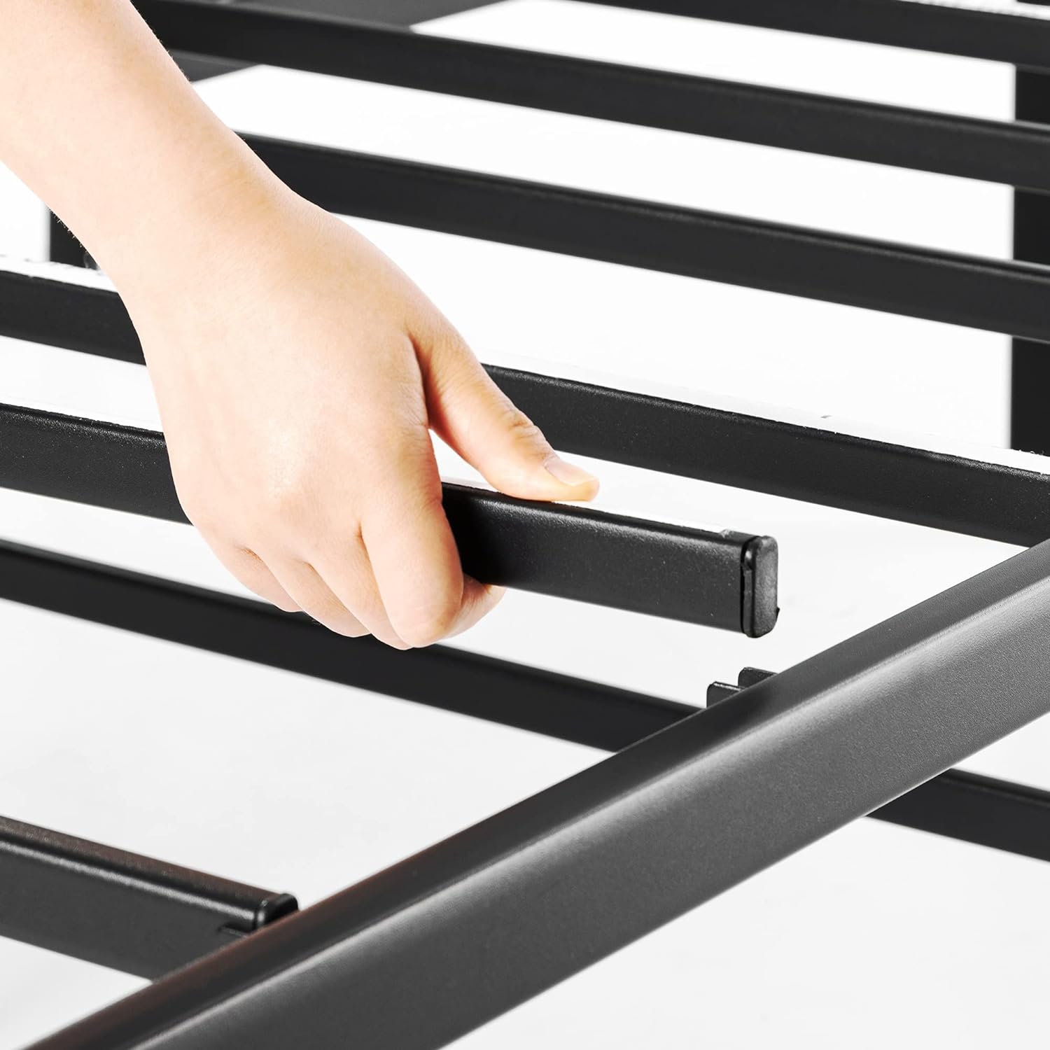 Best Price Mattress Full 18 Inch Black Metal Platform Bed Frame7