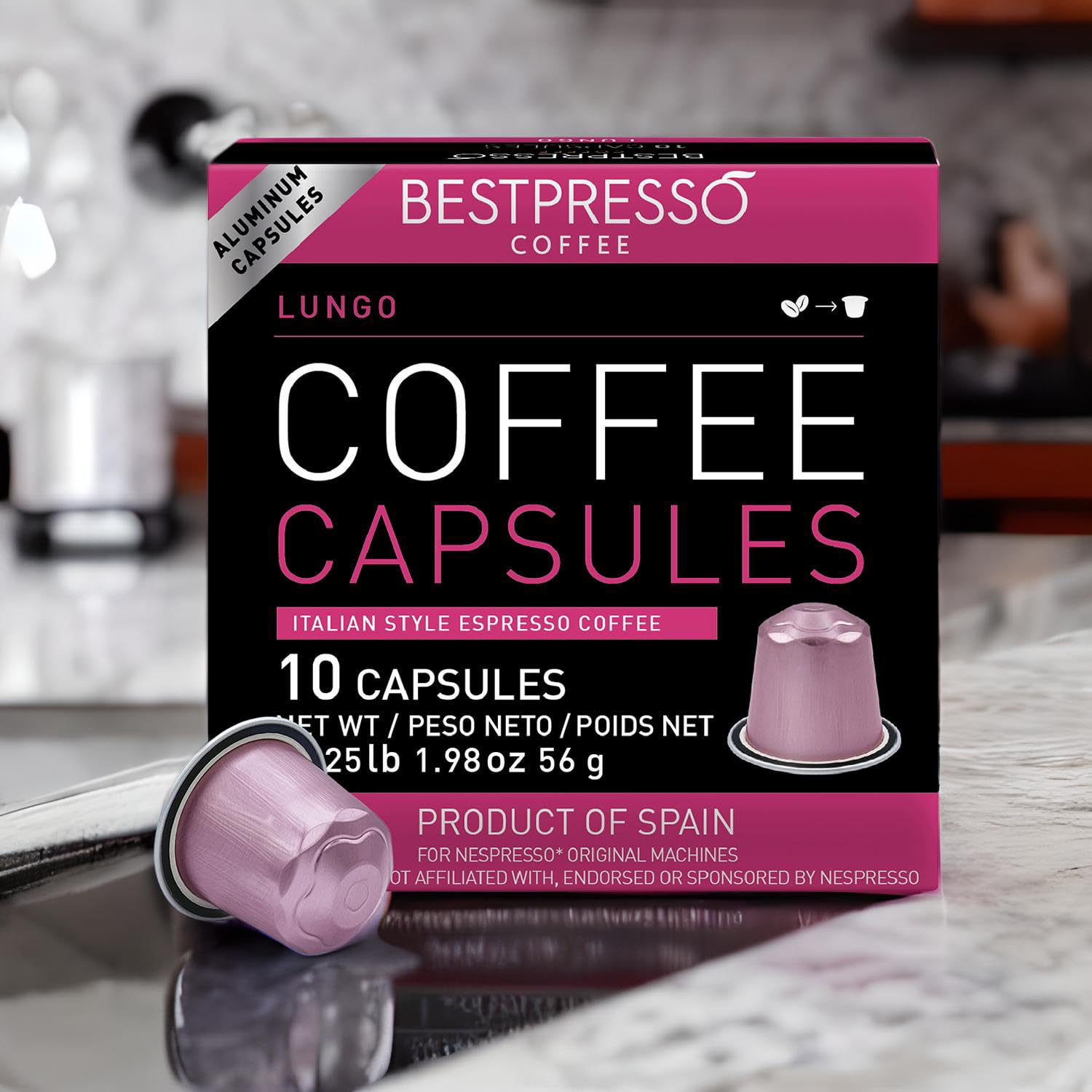 Bestpresso Coffee For Nespresso Original Machine 120 Aluminum Pods Certified Genuine Espresso Variety Pack Pods Compatible with Nespresso Original (Intense Variety Pack)7