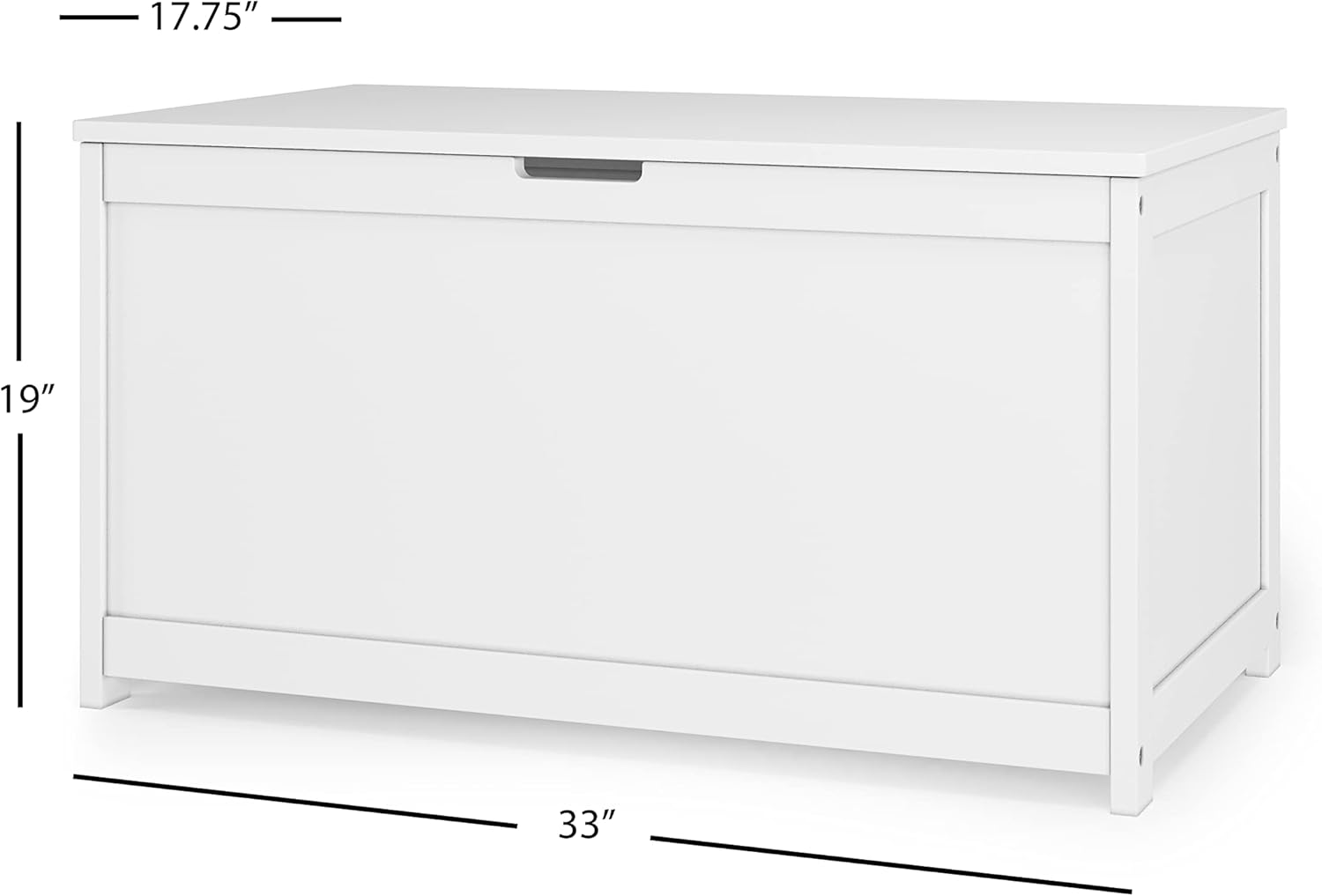 Child Craft Harmony 33” Wood Storage Box, Large Storage Chest, Plenty of Storage, 2 Safety Hinges, Standard Ventilation Hole on Back, 6 Cubic Feet of Storage (Matte White)5