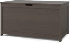 Child Craft Harmony 33” Wood Toy Box, Large Storage Chest, Plenty of Storage, 2 Safety Hinges, Standard Ventilation Hole on Back, 6 Cubic Feet of Storage (Dapper Gray)