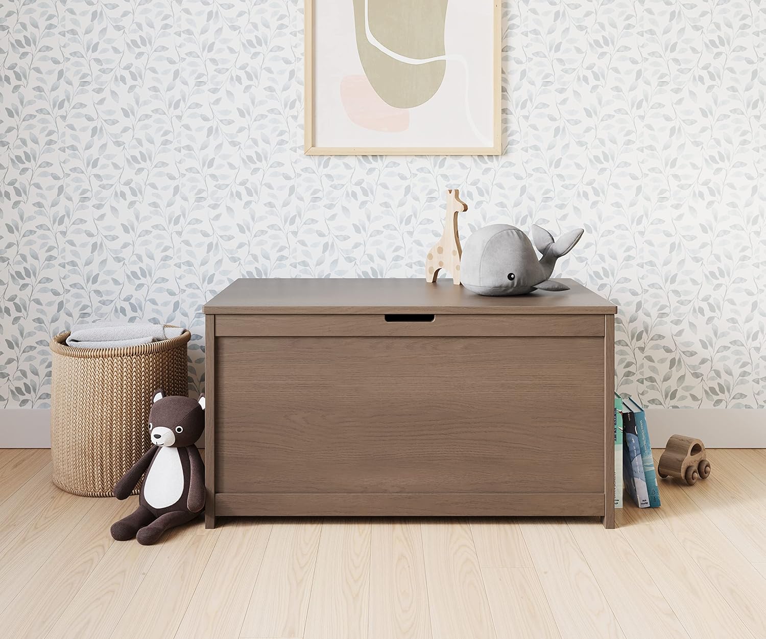 Child Craft Harmony 33” Wood Toy Box, Large Storage Chest, Plenty of Storage, 2 Safety Hinges, Standard Ventilation Hole on Back, 6 Cubic Feet of Storage (Dusty Heather)1