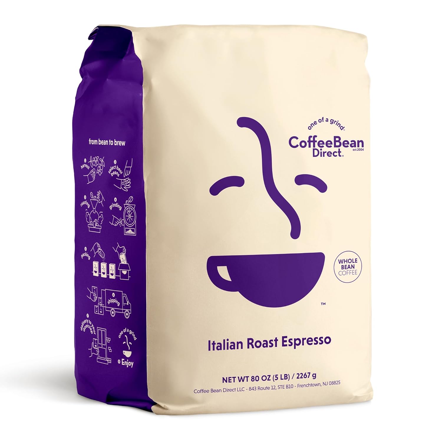 Coffee Bean Direct Italian Roast Espresso, Whole Bean Coffee, 5 Pound Bag Coffee Bean Direct Italian Roast Espresso, Whole Bean Coffee, 5 Pound Bag