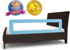 ComfyBumpy 59 inch Extra Long Bed Rail for Toddlers - Baby Bed Rail Guard for Kids, Twin, Full, King and Queen Beds - Adjustable Toddler Bed Rails - Baby Bed Side Bedrails - Blue, XL (59" x 19.5")