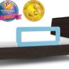 ComfyBumpy Bed Rail for Toddlers | Bed Rails for Kids, Twin, Full, Queen & King Size Bed - Adjustable Toddler Bed Rail Guard - Swing Down Baby Bed Side Rail - Blue, Regular (35.5" x 19.5")