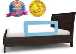 ComfyBumpy Bed Rail for Toddlers | Bed Rails for Kids, Twin, Full, Queen & King Size Bed - Adjustable Toddler Bed Rail Guard - Swing Down Baby Bed Side Rail - Blue, Regular (35.5" x 19.5")
