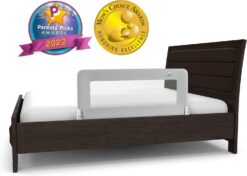 ComfyBumpy Bed Rail for Toddlers | Bed Rails for Kids, Twin, Full, Queen & King Size Bed - Adjustable Toddler Bed Rail Guard - Swing Down Baby Bed Side Rail - Gray, Regular (35.5" x 19.5")