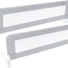 ComfyBumpy Extra Long Toddler Bed Rails - Baby Bed Rail Guard for Kids, Twin, Full, King and Queen Beds - Adjustable Bed Rail for Toddlers - Baby Bed Side Bedrails - Gray, XL (59" x 19.5"), Pack of 2