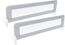 ComfyBumpy Extra Long Toddler Bed Rails - Baby Bed Rail Guard for Kids, Twin, Full, King and Queen Beds - Adjustable Bed Rail for Toddlers - Baby Bed Side Bedrails - Gray, XL (59" x 19.5"), Pack of 2