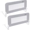 ComfyBumpy Toddler Bed Rail Guard | Bed Rails for Kids, Twin, Full, Queen & King Size Bed - Adjustable Bed Rail for Toddlers - Swing Down Baby Bed Side Rail - Gray, Regular (35.5" x 19.5"), Pack of 2