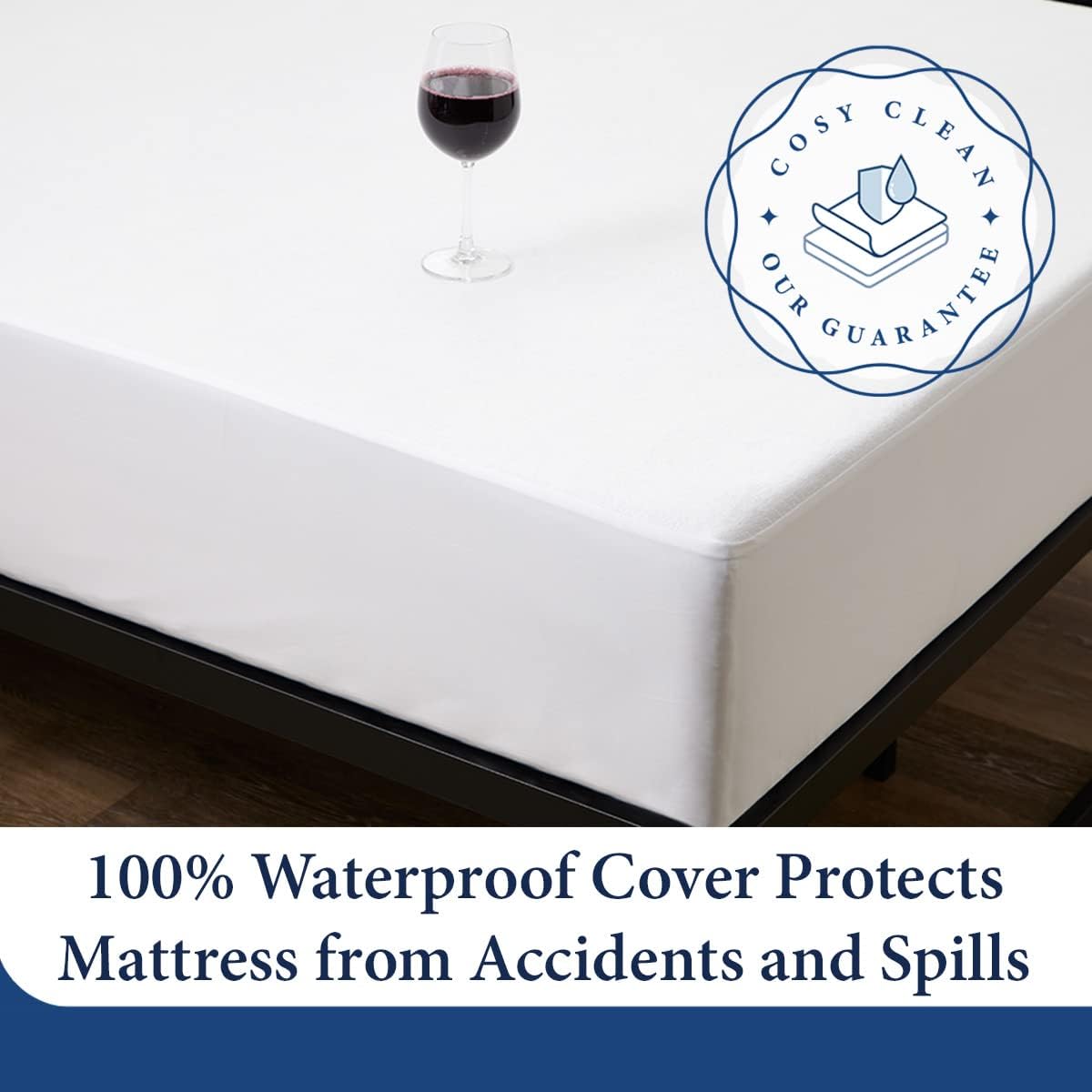 Cosy House Collection Luxury Mattress Protector - Blend of Rayon Derived from Bamboo - College Dorm Room Essentials - Ultra Soft Comfort, Stays Cool & Quiet - Premium Fitted Sheet Style (Twin XL)2