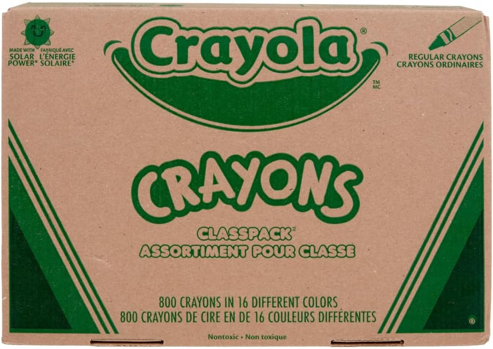 Crayola Crayon Classpack - 800ct (16 Assorted Colors), Bulk School Supplies for Teachers, Kids Crayons, Arts & Crafts Classroom Supplies, 3+ Crayola Crayon Classpack - 800ct (16 Assorted Colors), Bulk School Supplies for Teachers, Kids Crayons, Arts & Crafts Classroom Supplies, 3+