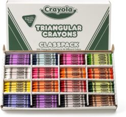 Crayola Triangular Crayon Classpack, Toddler Crayons, 16 Assorted Colors, 256 Count, Bulk