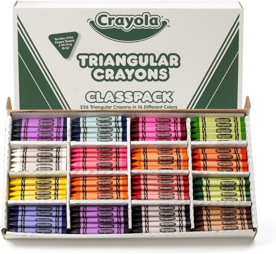 Crayola Triangular Crayon Classpack, Toddler Crayons, 16 Assorted Colors, 256 Count, Bulk Crayola Triangular Crayon Classpack, Toddler Crayons, 16 Assorted Colors, 256 Count, Bulk