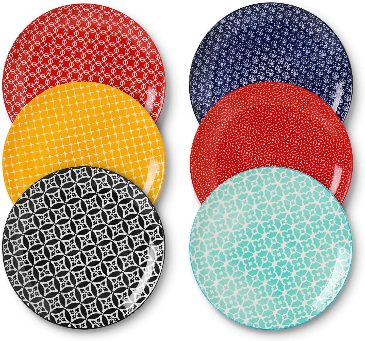 DOWAN 10.5 Dinner Plates Set of 6, Ceramic Salad Plates, Porcelain Plates Set for Kitchen, Parties, Pasta, Dishwasher & Microwave & Oven Safe, Colorful DOWAN 10.5" Dinner Plates Set of 6, Ceramic Salad Plates, Porcelain Plates Set for Kitchen, Parties, Pasta, Dishwasher & Microwave & Oven Safe, Colorful