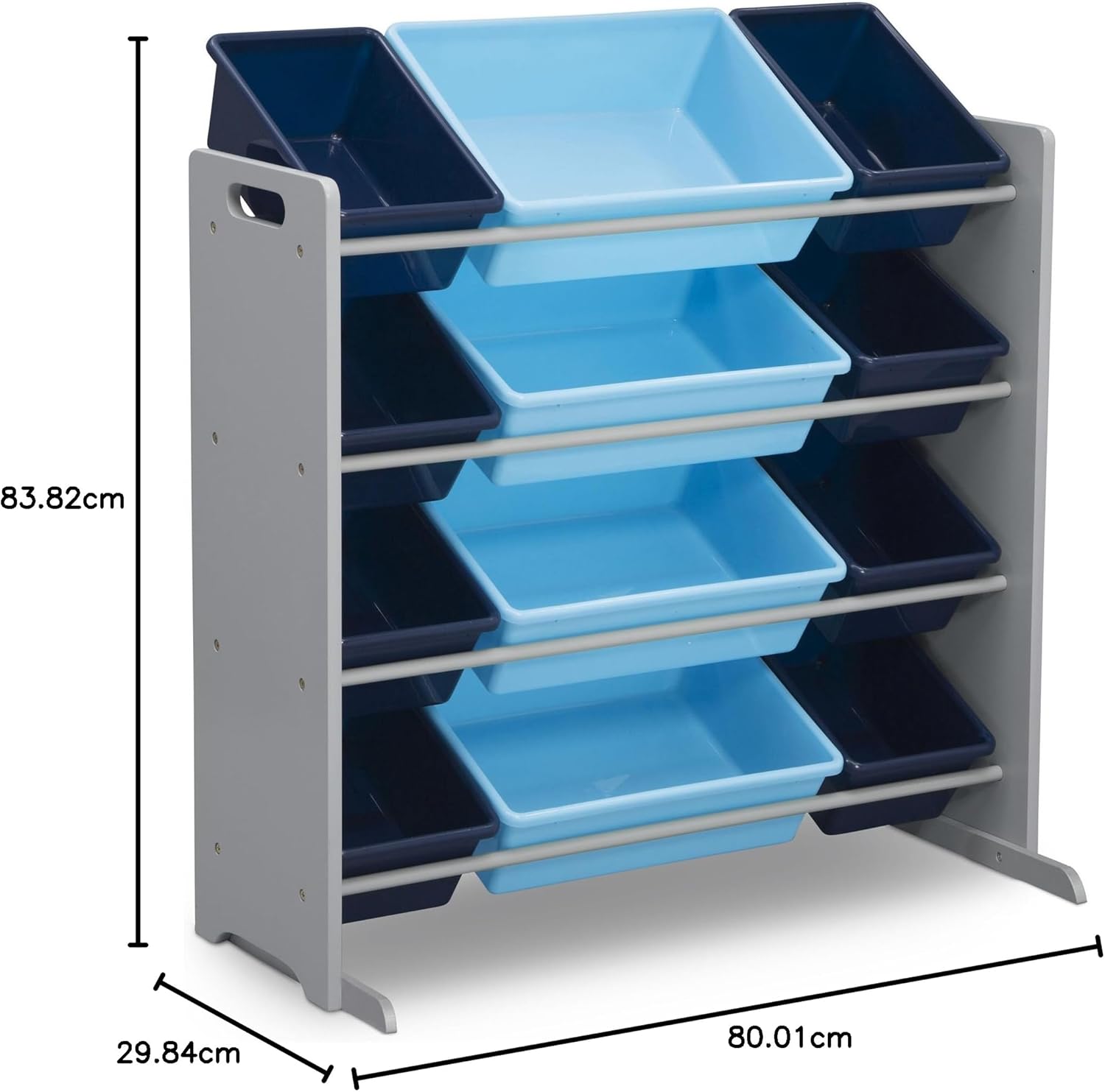 Delta Children Kids Toy Storage Organizer with 12 Plastic Bins - Greenguard Gold Certified, Grey Blue9