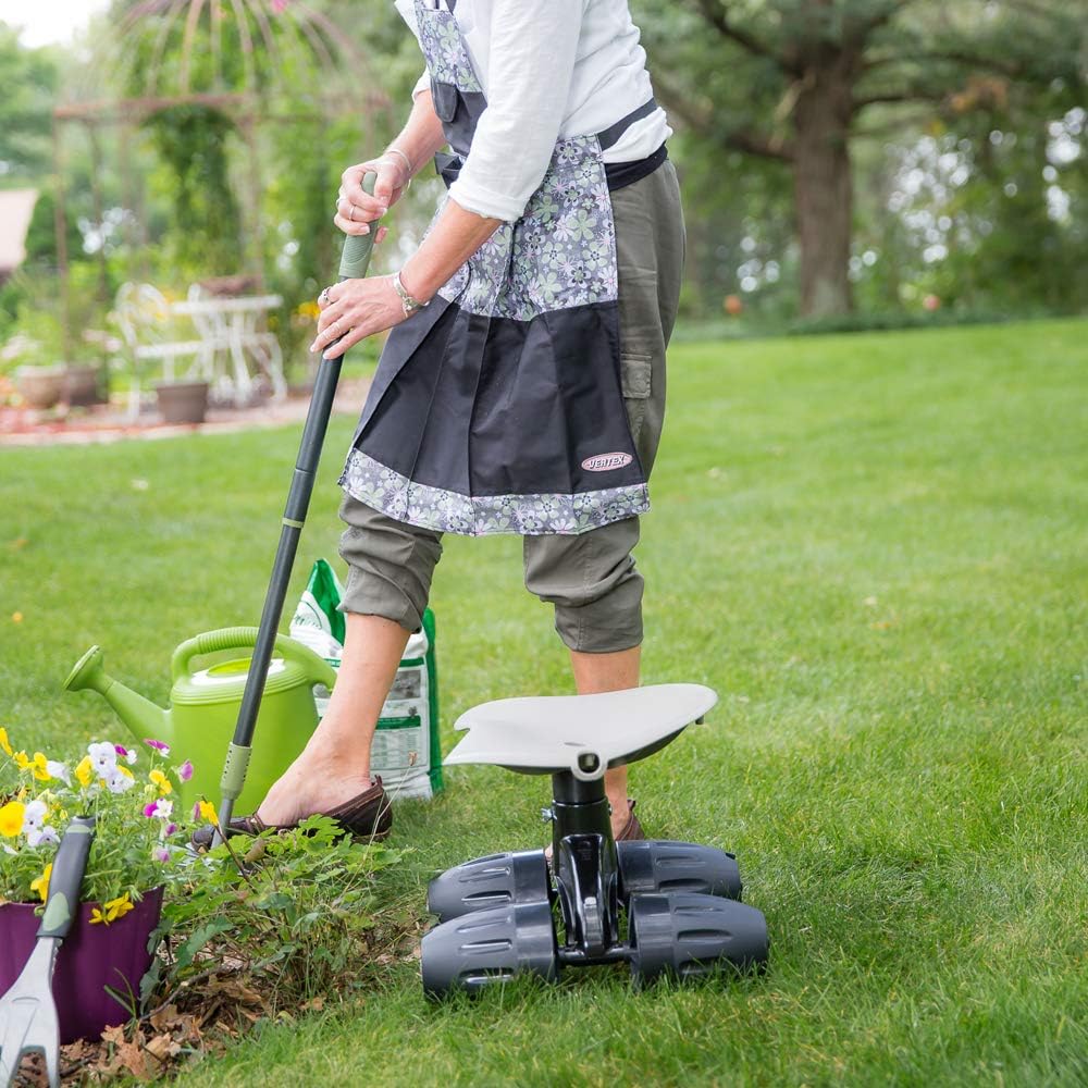 Deluxe Garden Rocker Rolling Work Seat with Comfort Cushion and Patented Rocking Wheels Stool Cart Made in USA Model GB13211