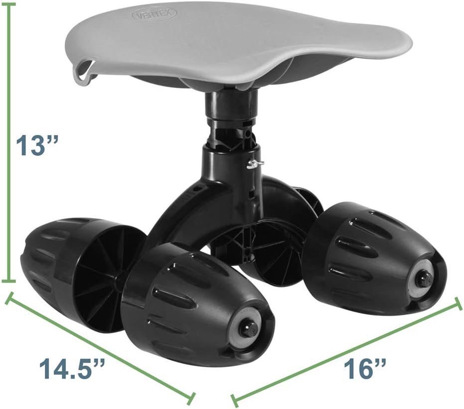 Deluxe Garden Rocker Rolling Work Seat with Comfort Cushion and Patented Rocking Wheels Stool Cart Made in USA Model GB13213
