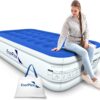 EnerPlex Air Mattress with Built-in Pump - Double Height Inflatable Mattress for Camping, Home & Portable Travel - Durable Blow Up Bed with Dual Pump - Easy to Inflate/Quick Set UP, 18 Inch
