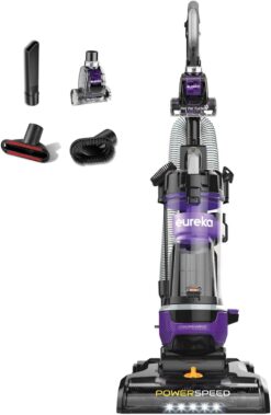 Eureka Pet Home, Bagless Cleaner Swivel Steering Powerful Lightweight Upright Vacuum Carpet and Floor, PowerSpeed NEU202 with Automatic Cord Rewind, Purple