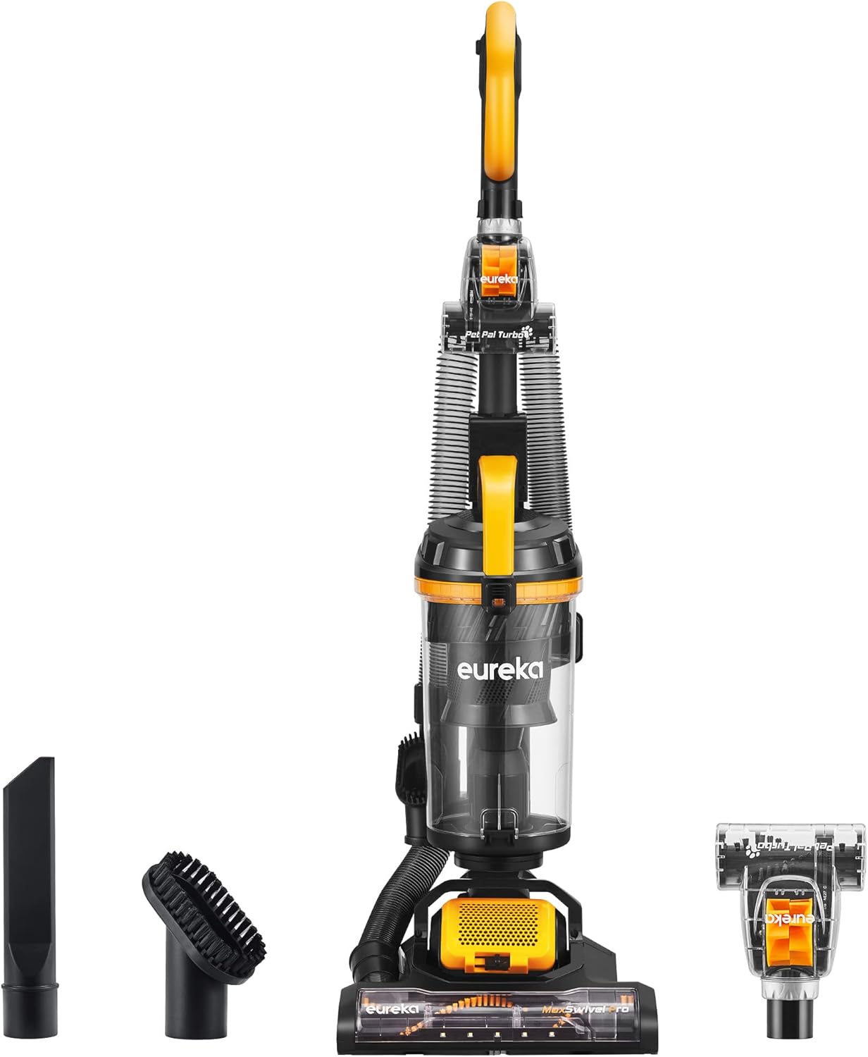 Eureka Powerful Carpet and Floor, Household Cleaner for Home Bagless Lightweight Upright Vacuum, MaxSwivel Pro NEU350 with Pet Tool, Yellow Eureka Powerful Carpet and Floor, Household Cleaner for Home Bagless Lightweight Upright Vacuum, MaxSwivel Pro NEU350 with Pet Tool, Yellow
