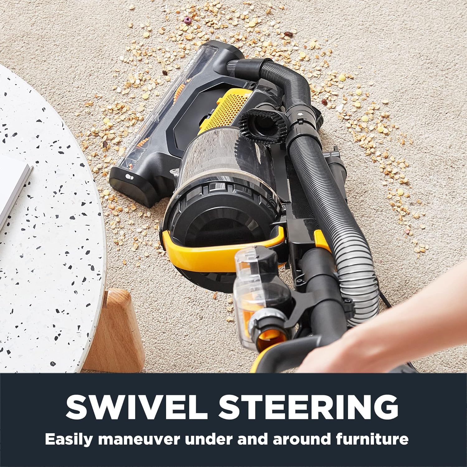 Eureka Powerful Carpet and Floor, Household Cleaner for Home Bagless Lightweight Upright Vacuum, MaxSwivel Pro NEU350 with Pet Tool, Yellow5