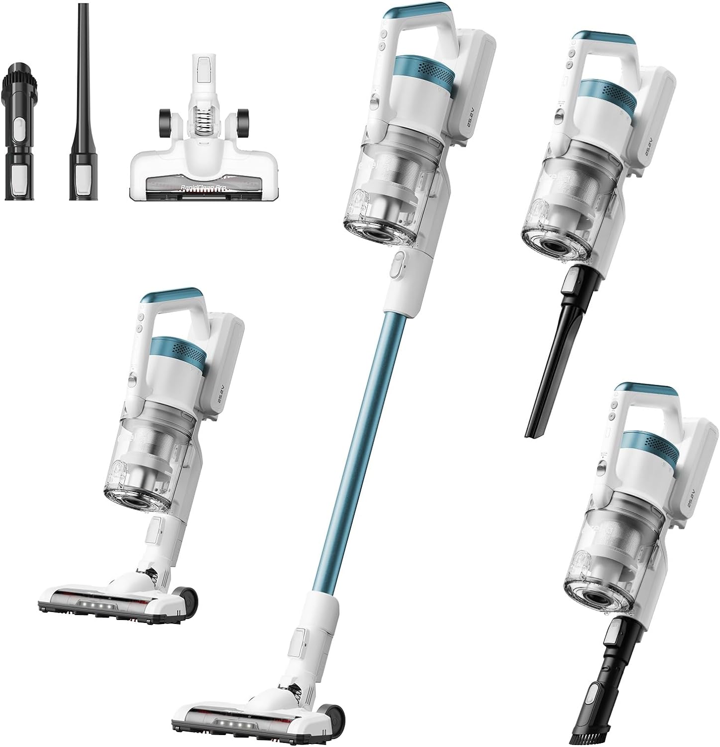 Eureka RapidClean Pro Cordless Cleaner for Hard Floors Lightweight Vacuum LED Headlights, Convenient Stick and Handheld Vac, Blue, NEC280TL Eureka RapidClean Pro Cordless Cleaner for Hard Floors Lightweight Vacuum LED Headlights, Convenient Stick and Handheld Vac, Blue, NEC280TL