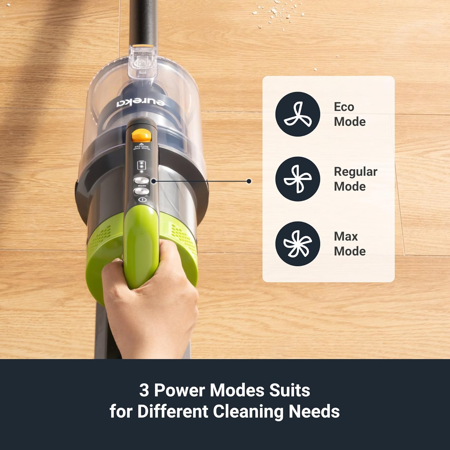 Eureka RapidClean Pro Cordless Cleaner for Hard Floors Lightweight Vacuum LED Headlights, Convenient Stick and Handheld Vac, Green, NEC285GR0
