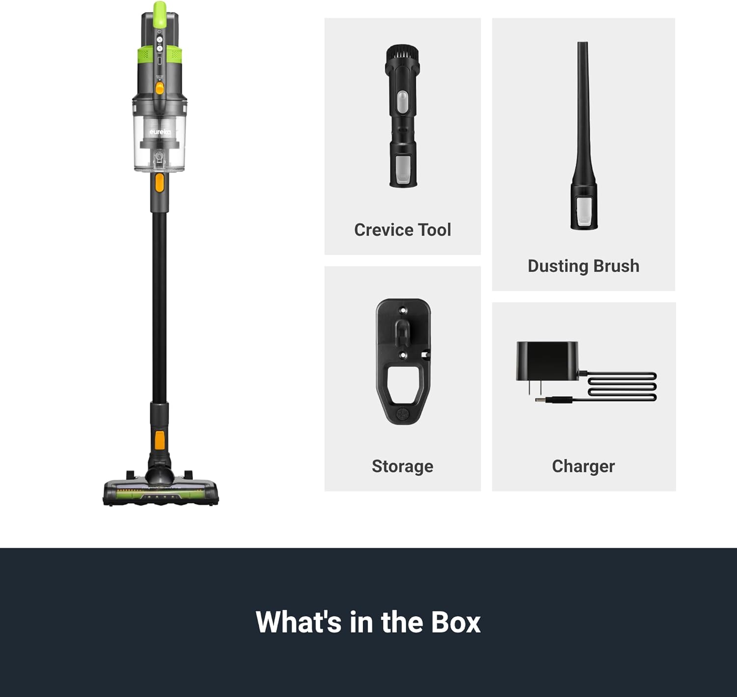 Eureka RapidClean Pro Cordless Cleaner for Hard Floors Lightweight Vacuum LED Headlights, Convenient Stick and Handheld Vac, Green, NEC285GR13