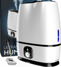 Everlasting Comfort Cool Mist Humidifiers for Bedroom (6L) - Humidifier Large Room No-Filter, Quiet Air Humidifier for Plants, Baby, Allergies, Dry Skin, Congestion, 50 Hr Run Time, Easy Clean, White