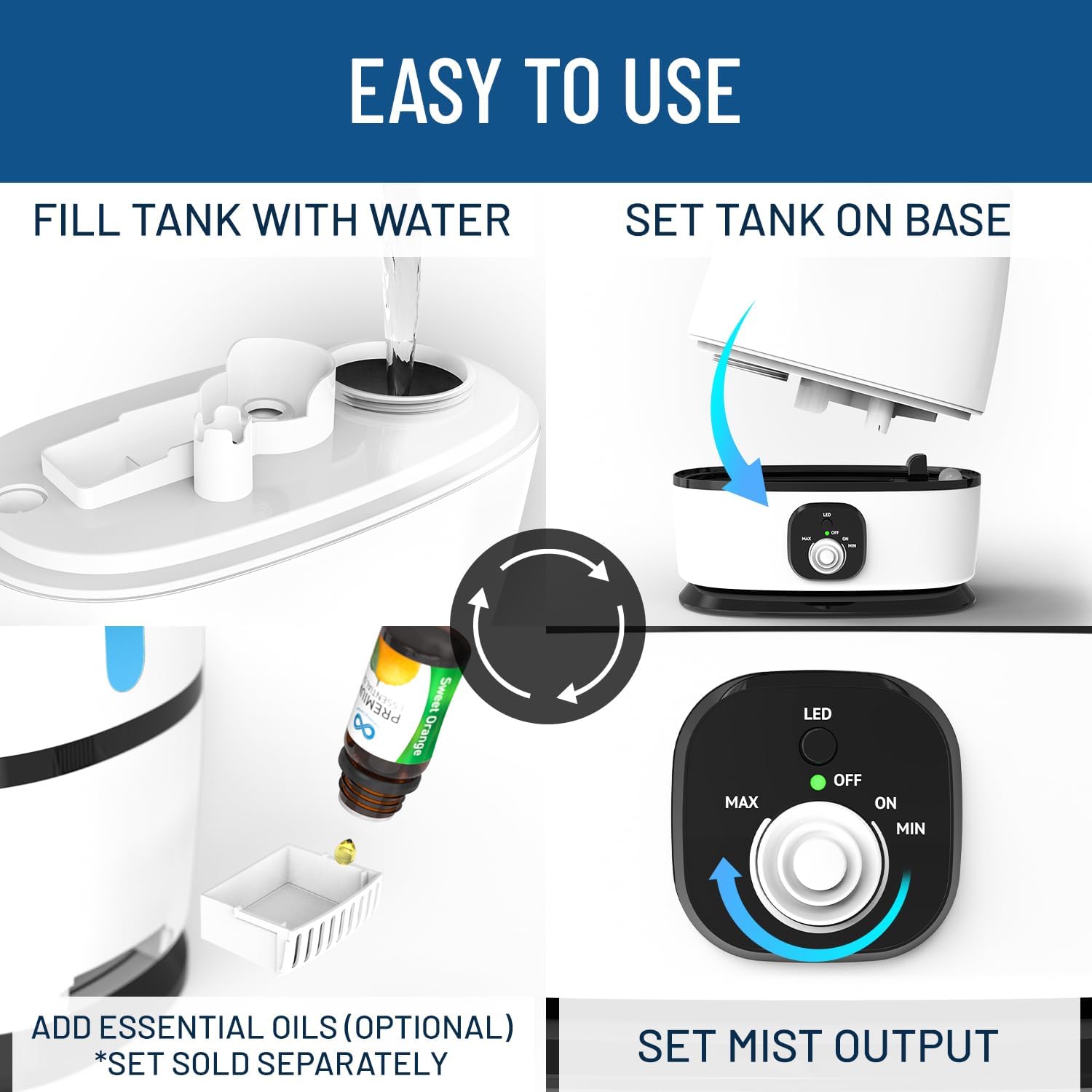 Everlasting Comfort Cool Mist Humidifiers for Bedroom (6L) - Humidifier Large Room No-Filter, Quiet Air Humidifier for Plants, Baby, Allergies, Dry Skin, Congestion, 50 Hr Run Time, Easy Clean, White7