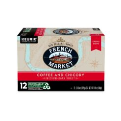 French Market Coffee & Chicory Medium-Dark Roast Single Serve Coffee Pods, 12 Count Box (Pack of 6)