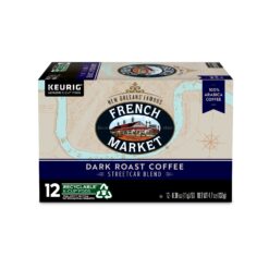 French Market Streetcar Blend Dark Roast Single Serve Coffee Pods, 12 Count Box (Pack of 6)