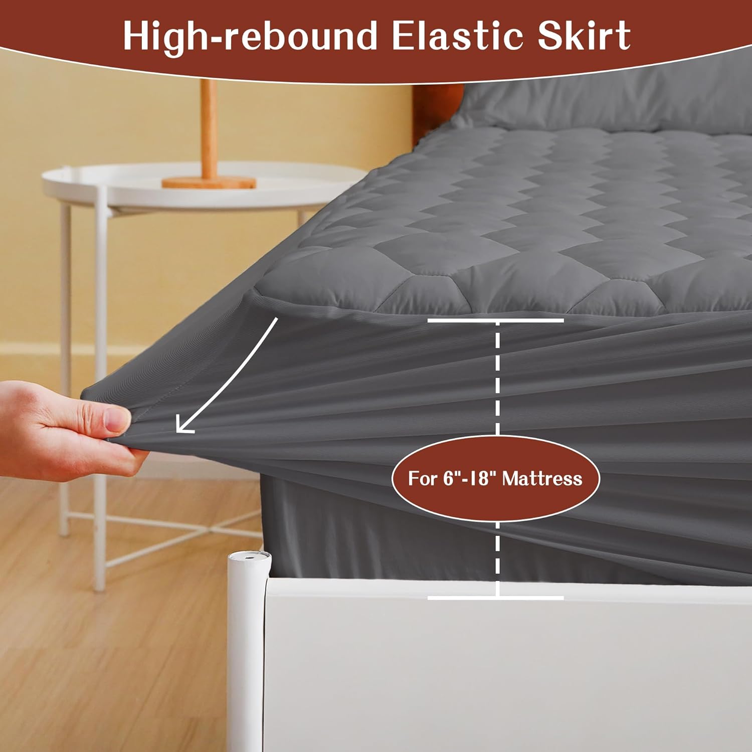 Full Size Mattress Protector, Cooling Waterproof Full Size Mattress Pad Cover, 3D Air Soft Full Size Mattress Cover for 6-16 Inches Mattress, White6