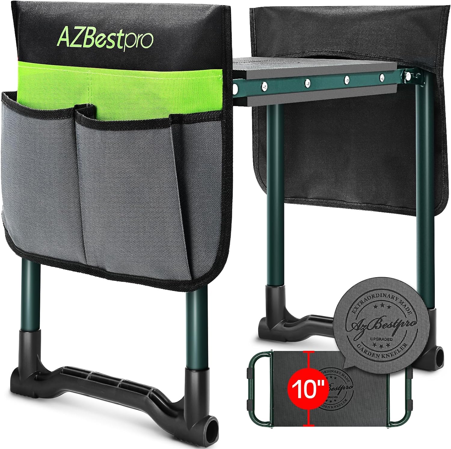 Garden Kneeler and Seat Heavy Duty, Foldable Gardening Stool - 2024 Upgraded Widened to 10 Stable Wear-resistant Prevent Knee and Back Pain, Beautiful Logo high-end 2 Large Tool Bags Gift for Women Garden Kneeler and Seat Heavy Duty, Foldable Gardening Stool - 2024 Upgraded Widened to 10" Stable Wear-resistant Prevent Knee and Back Pain, Beautiful Logo high-end 2 Large Tool Bags Gift for Women