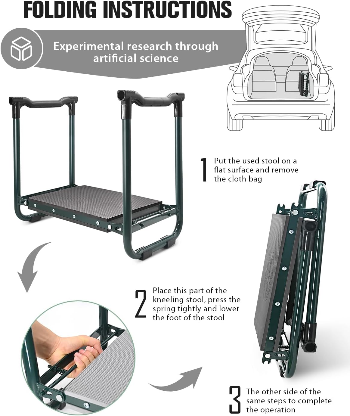 Garden Kneeler and Seat Heavy Duty, Foldable Gardening Stool - 2024 Upgraded Widened to 10 Stable Wear-resistant Prevent Knee and Back Pain, Beautiful Logo high-end 2 Large Tool Bags Gift for Women7