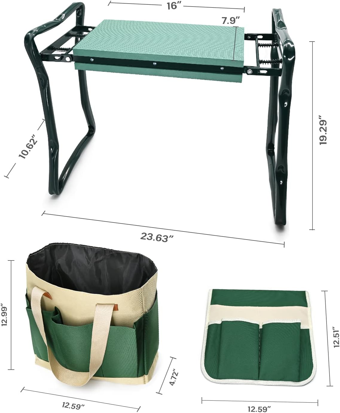 Garden Kneeler and Seat Heavy Duty, Upgraded Widened and Thickened Gardening Stools for Seniors, Foldable Gardening Bench Ergonomic Design, Effective Relief of Knee and Back Pain, Gift for Gardeners4