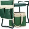 Garden Stool and Kneeler,Foldable Gardening Bench with Tool Bag Pouch EVA and Garden Gloves,Garden Kneeler and Seat Gardening Gift for Women Men