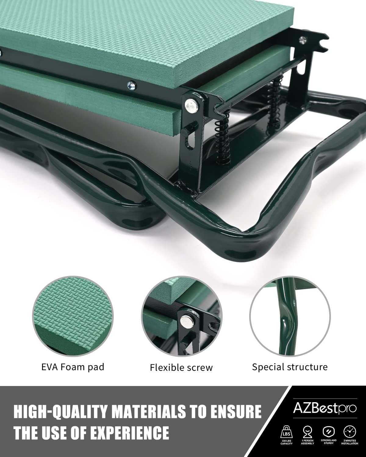 Garden Stool and Kneeler,Foldable Gardening Bench with Tool Bag Pouch EVA and Garden Gloves,Garden Kneeler and Seat Gardening Gift for Women Men3