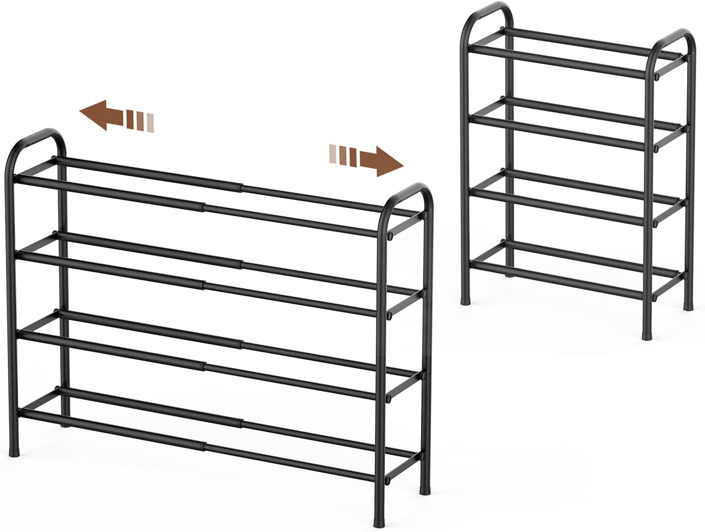Gonfoam 4-Tier Expandable Shoe Rack,Adjustable Shoe Shelf Storage Organizer Heavy Duty Metal Free Standing Shoe Rack for Entryway Closet Doorway (Black) Gonfoam 4-Tier Expandable Shoe Rack,Adjustable Shoe Shelf Storage Organizer Heavy Duty Metal Free Standing Shoe Rack for Entryway Closet Doorway (Black)